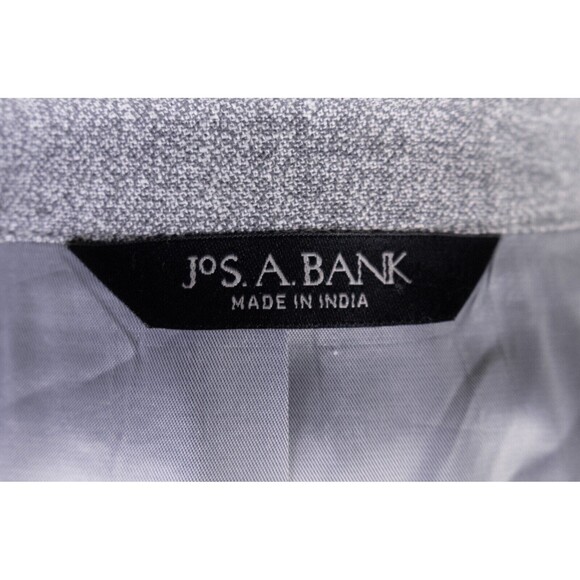 Jos. A. Bank Blazer Sport Coat Jacket Linen Wool 46R Crosshatch Gray 2-Button - Picture 14 of 15